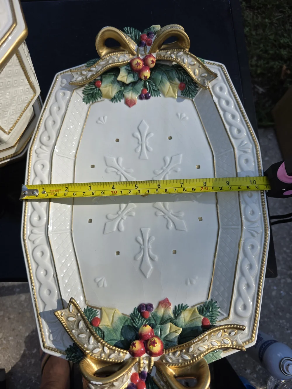 VTG And Floyd Snowy Woods Christmas Compote Bowl With Lid And Serving Tray!!